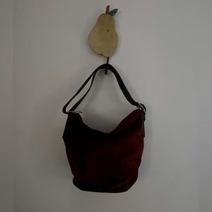 Coach Burgundy Suede Hobo Shoulder Bag